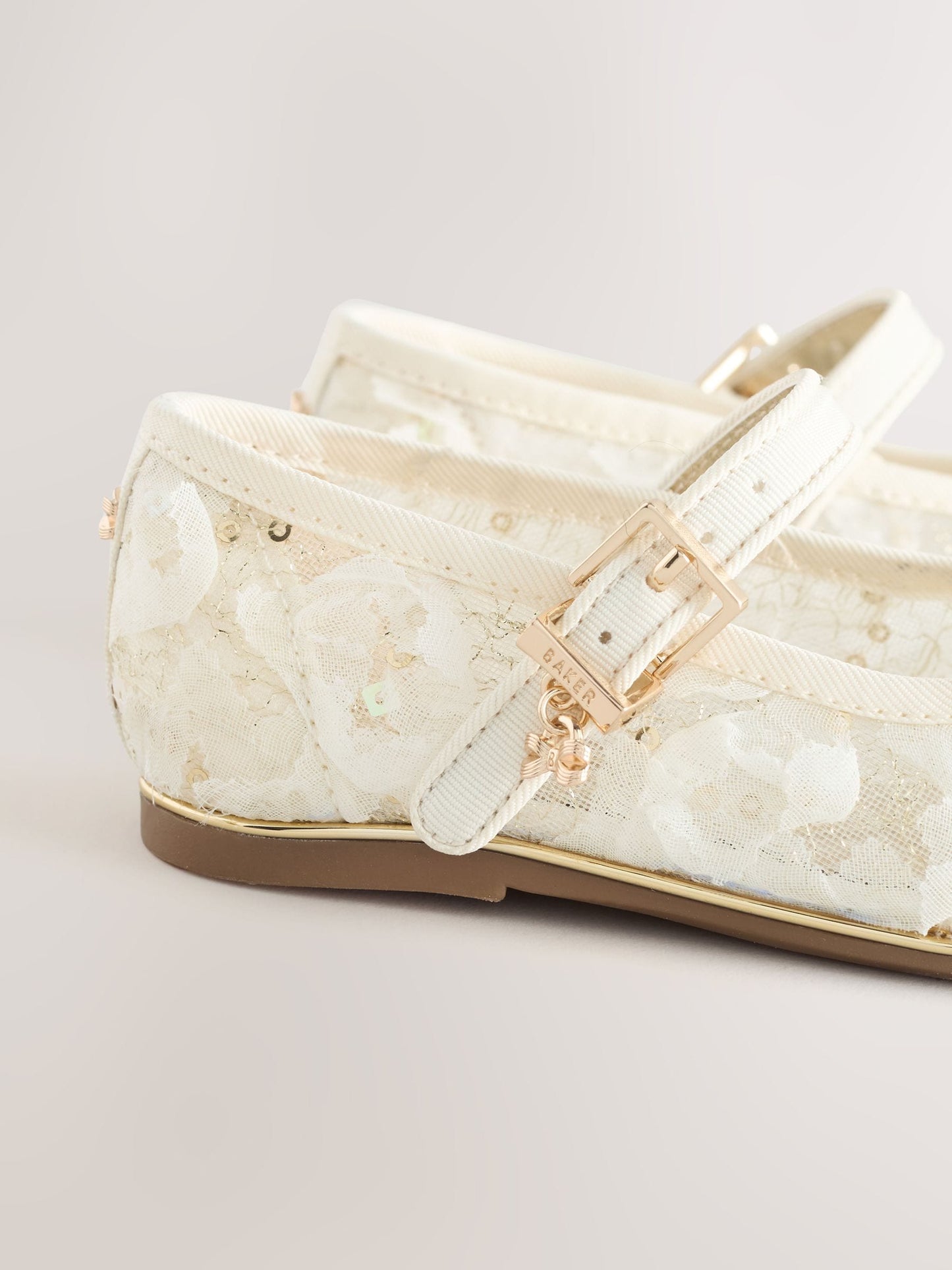 Baker by Ted Baker Cream Embellished Mary Jane Shoes image 6