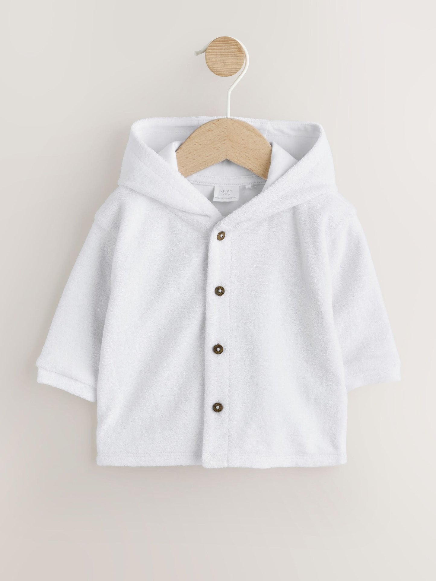 Dsiney Kidz - White Towelling Jersey Baby Hooded Jacket image 1