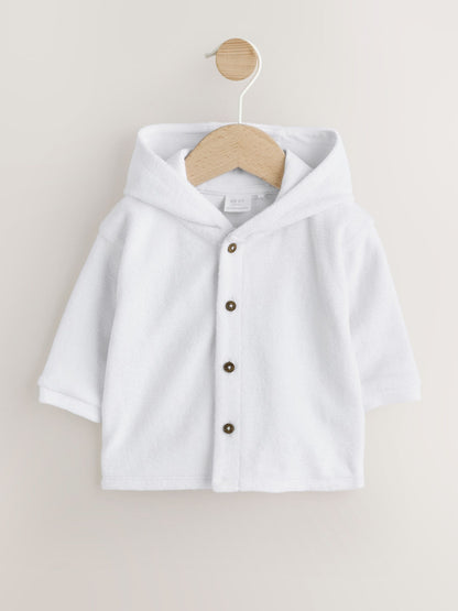 Dsiney Kidz - White Towelling Jersey Baby Hooded Jacket image 1
