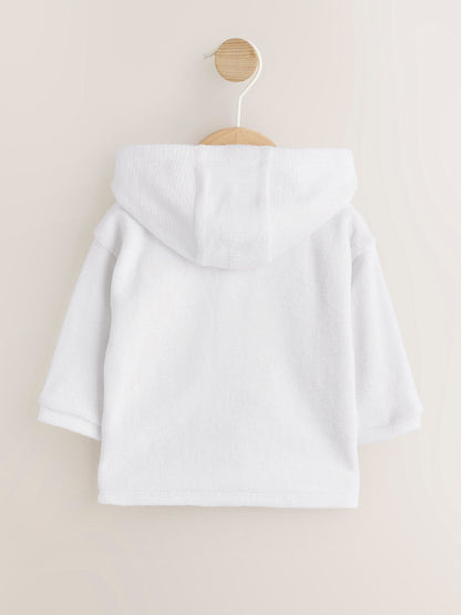 Dsiney Kidz - White Towelling Jersey Baby Hooded Jacket image 2