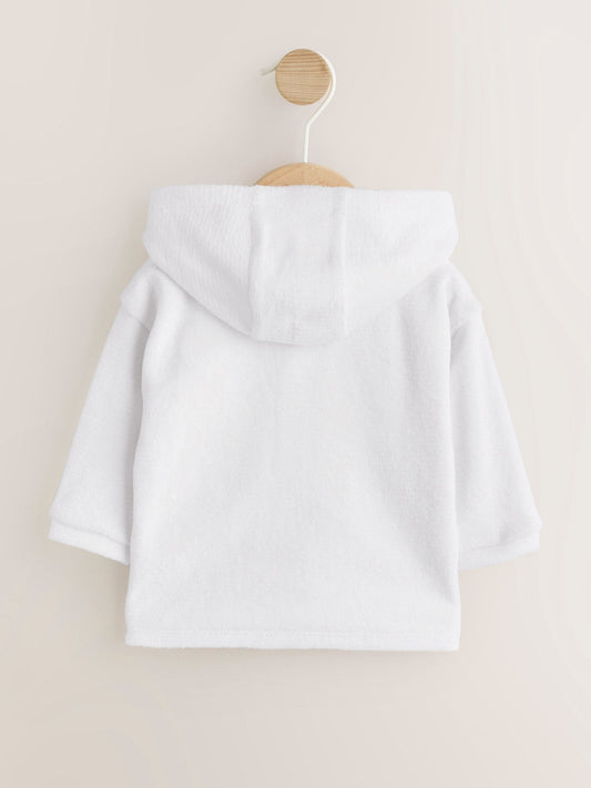 Dsiney Kidz - White Towelling Jersey Baby Hooded Jacket image 2