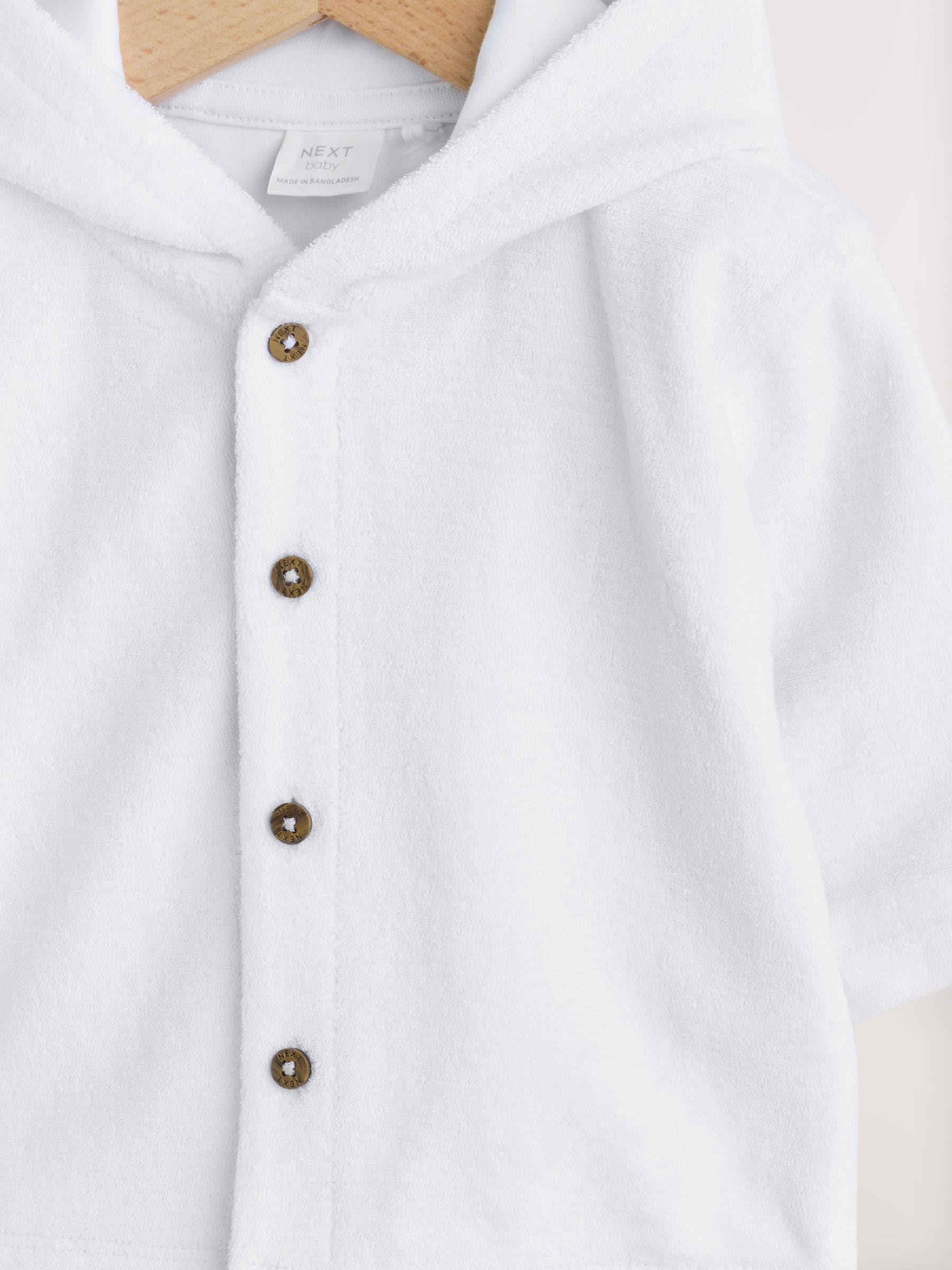 Dsiney Kidz - White Towelling Jersey Baby Hooded Jacket image 3