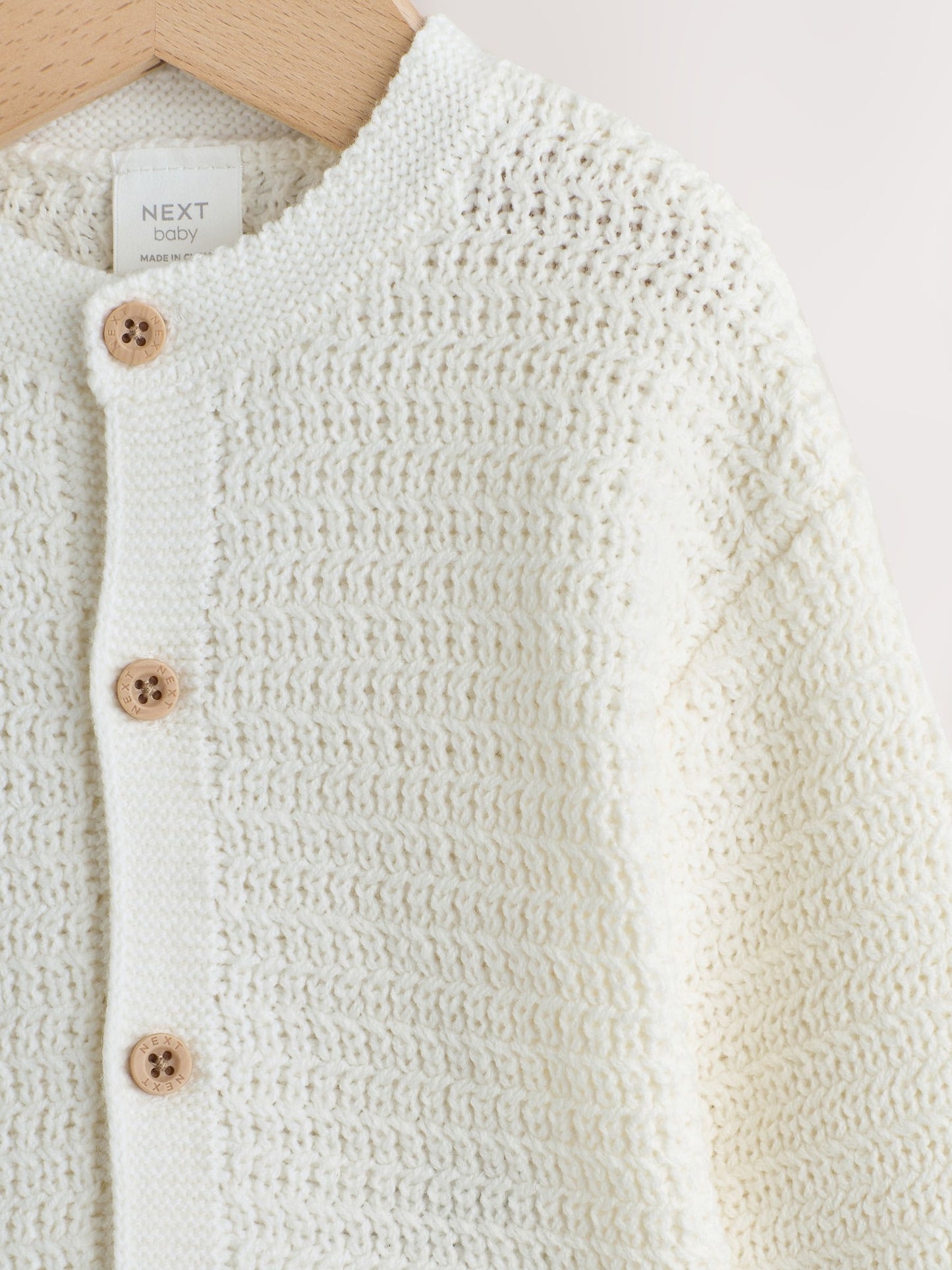 Dsiney Kidz - White Textured Knitted Baby Cardigan image 3