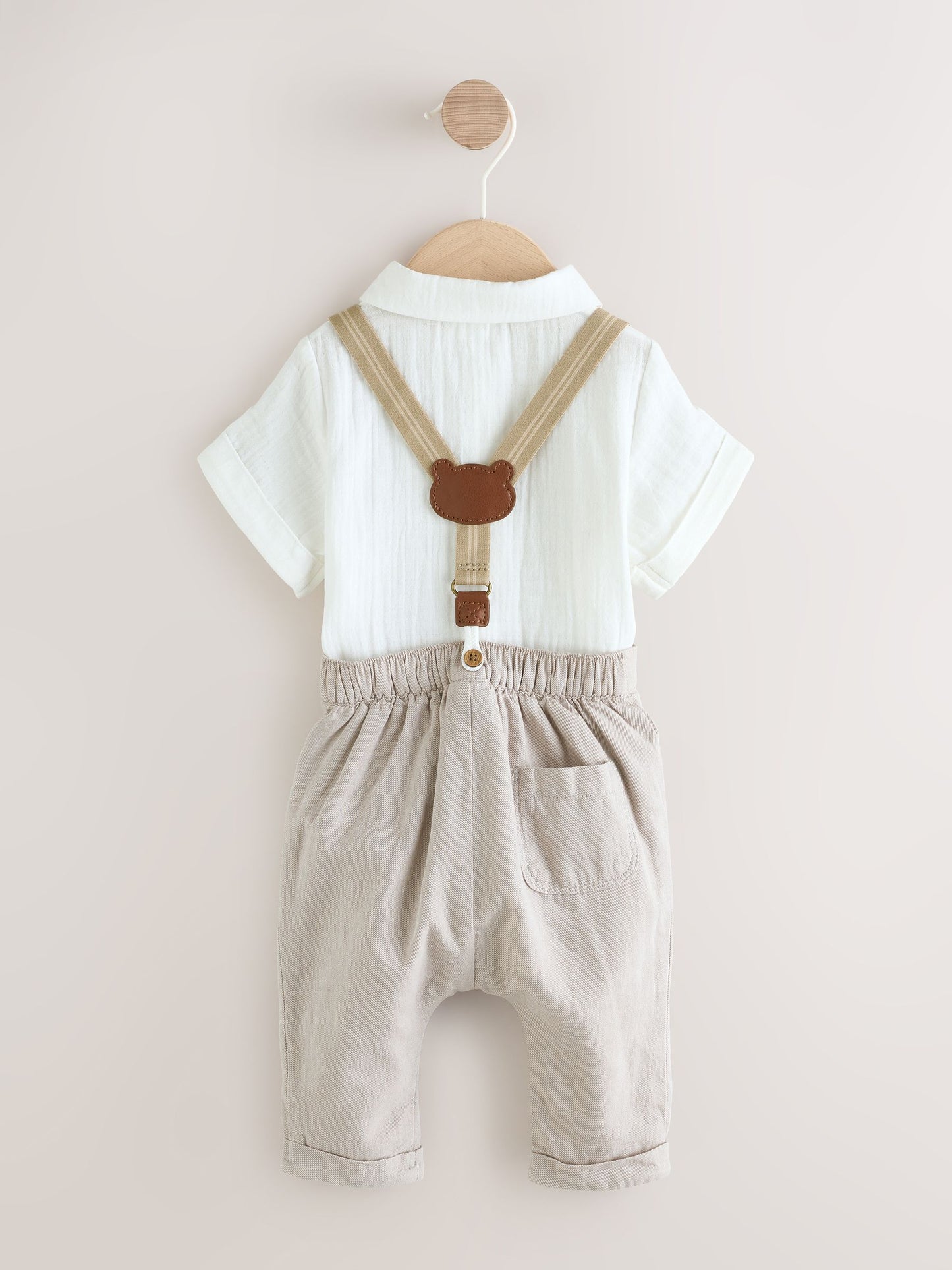 Neutral Baby Shirt Trousers and Braces Set 3 Piece (0mths-2yrs) image 2
