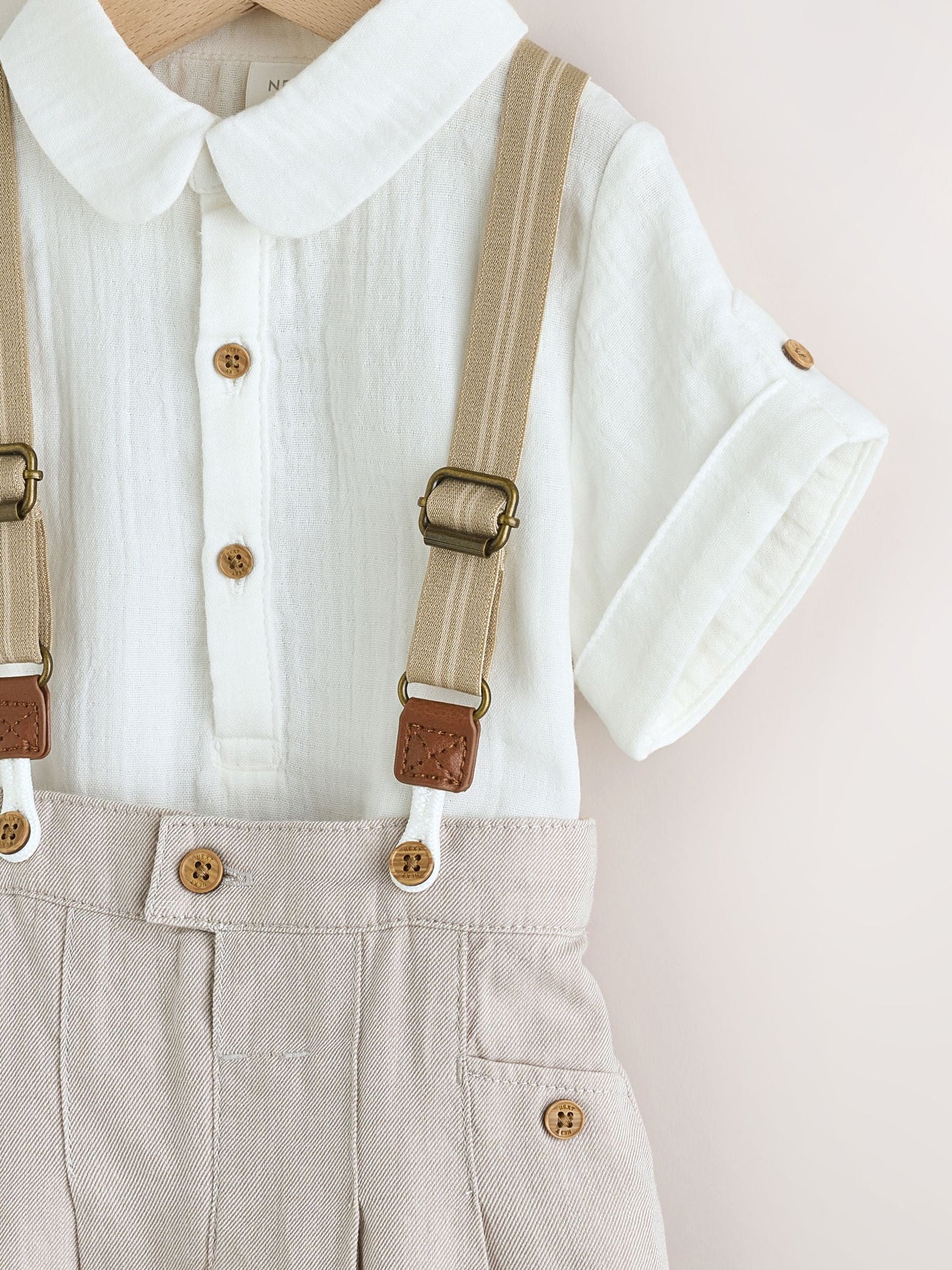 Neutral Baby Shirt Trousers and Braces Set 3 Piece (0mths-2yrs) image 4