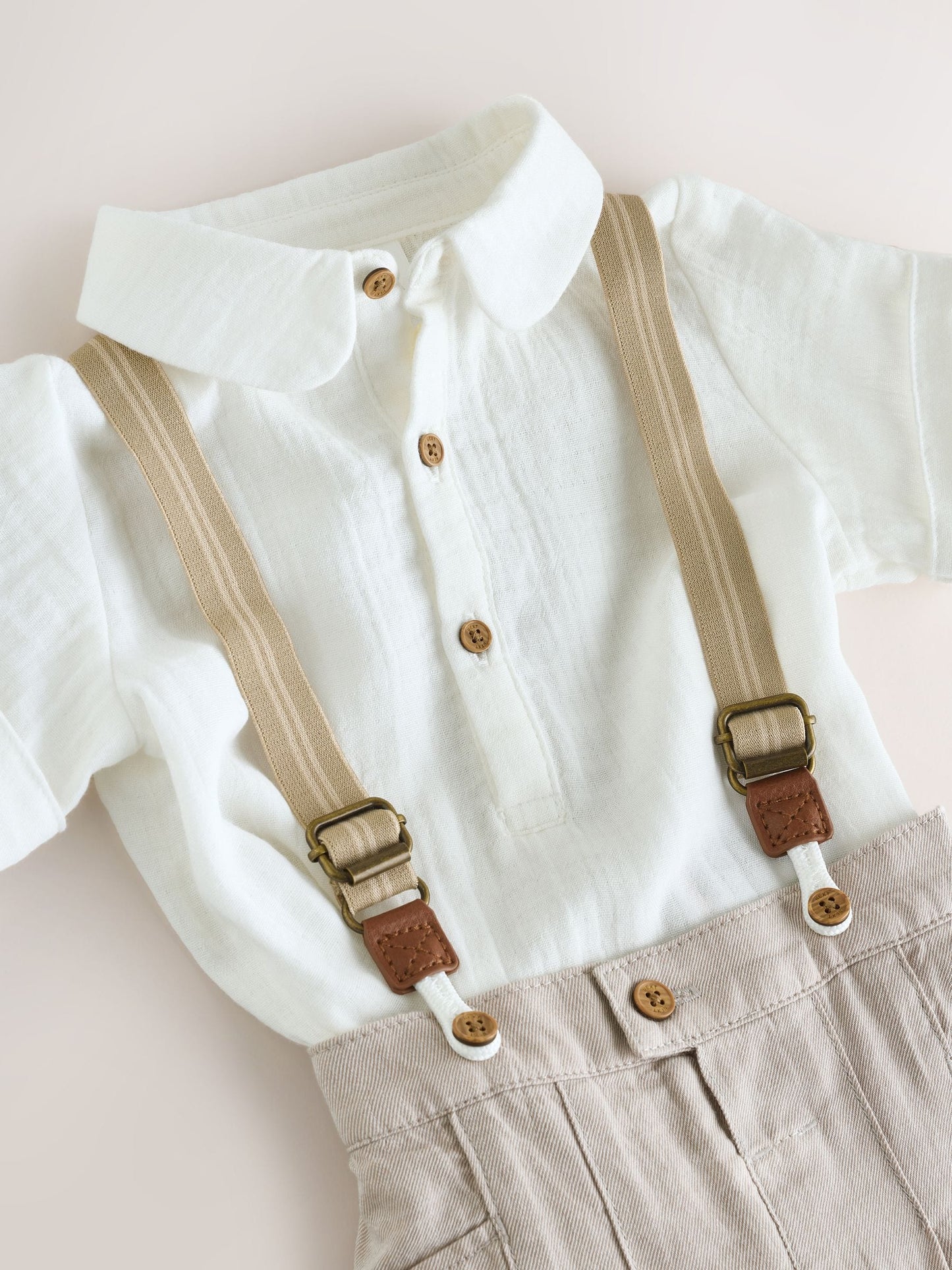 Neutral Baby Shirt Trousers and Braces Set 3 Piece (0mths-2yrs) image 5