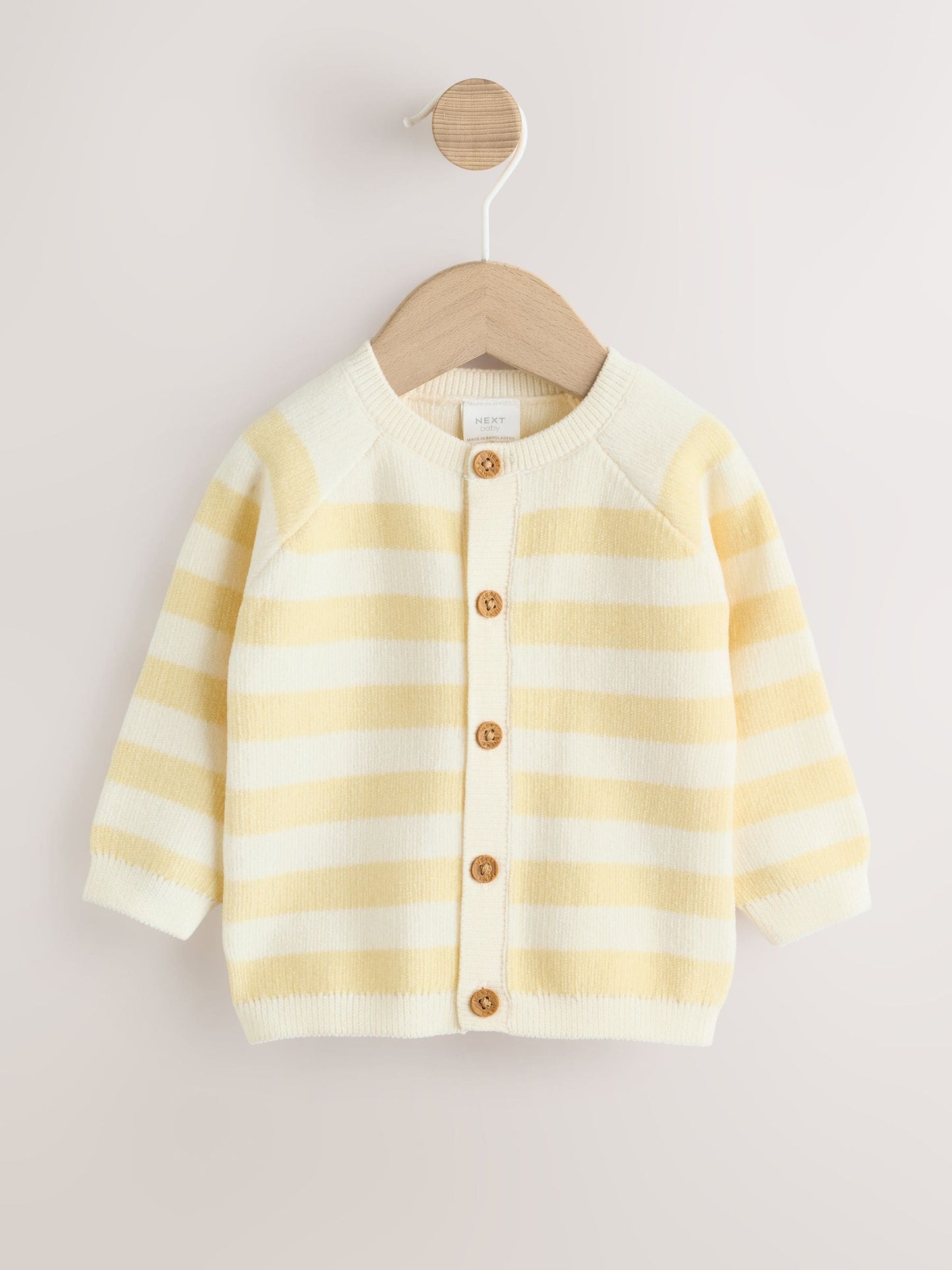 Dsiney Kidz - Yellow Chenille Striped Baby Button Through Cardigan image 1