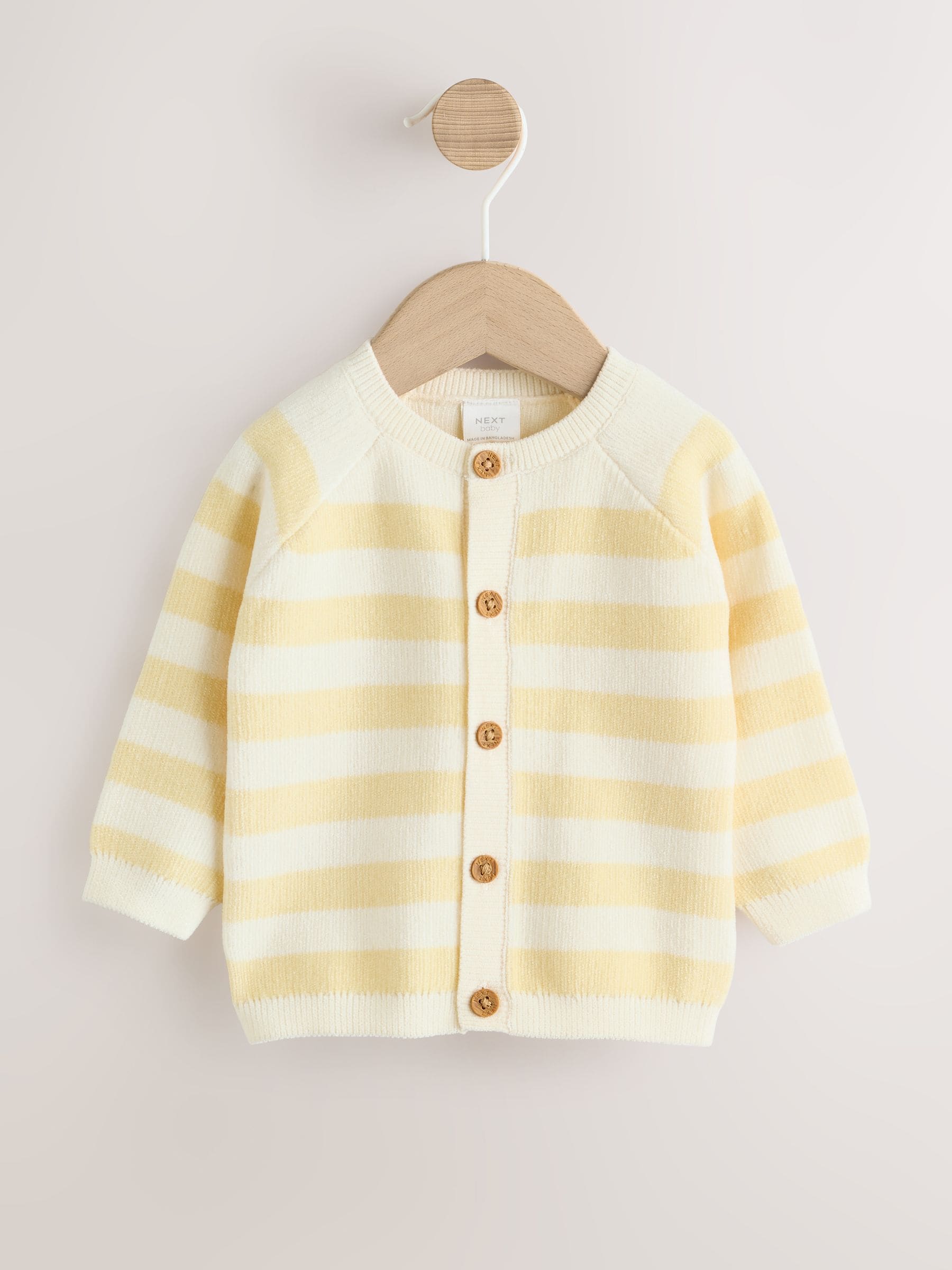Dsiney Kidz - Yellow Chenille Striped Baby Button Through Cardigan image 1