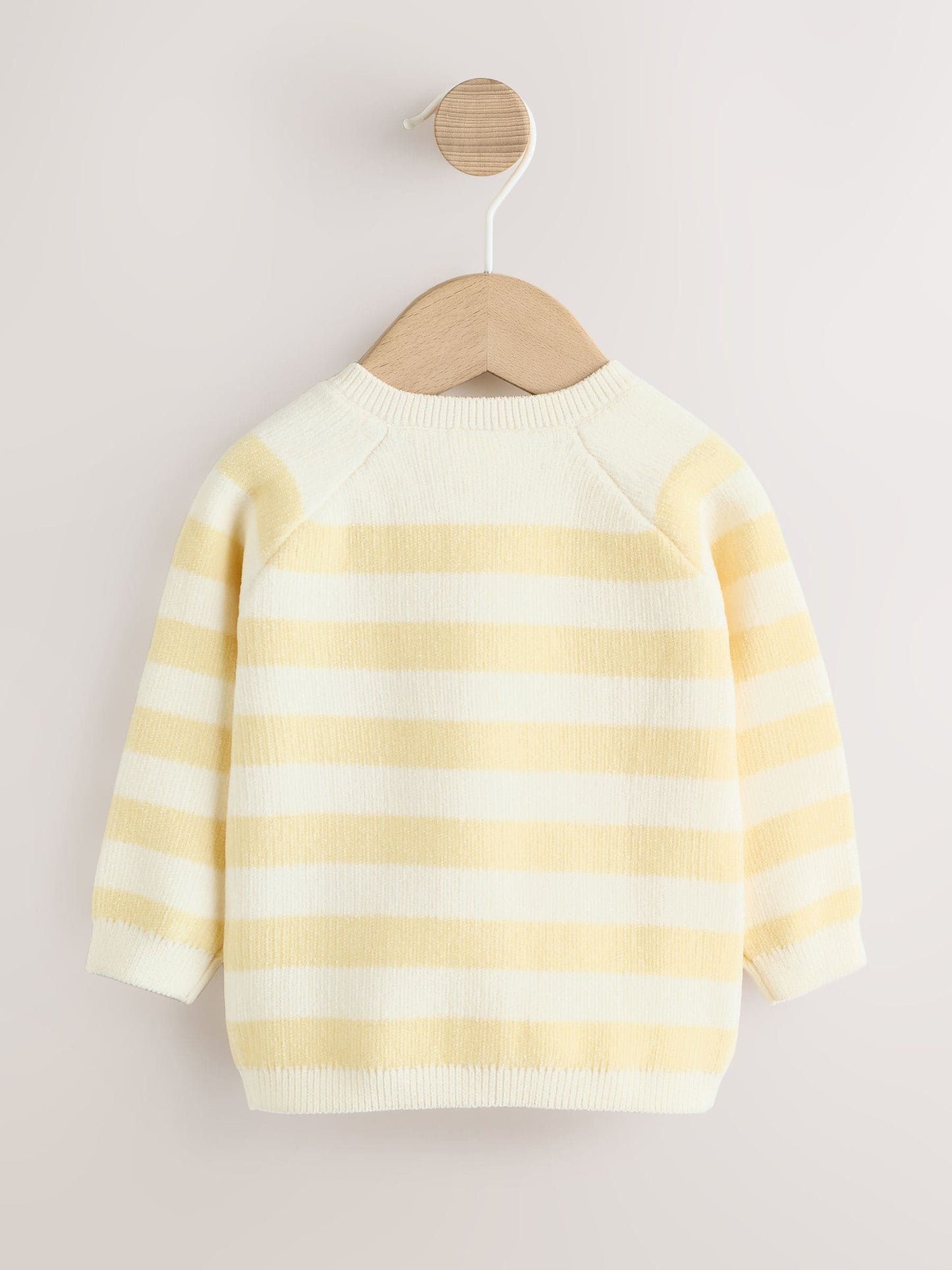 Dsiney Kidz - Yellow Chenille Striped Baby Button Through Cardigan image 2