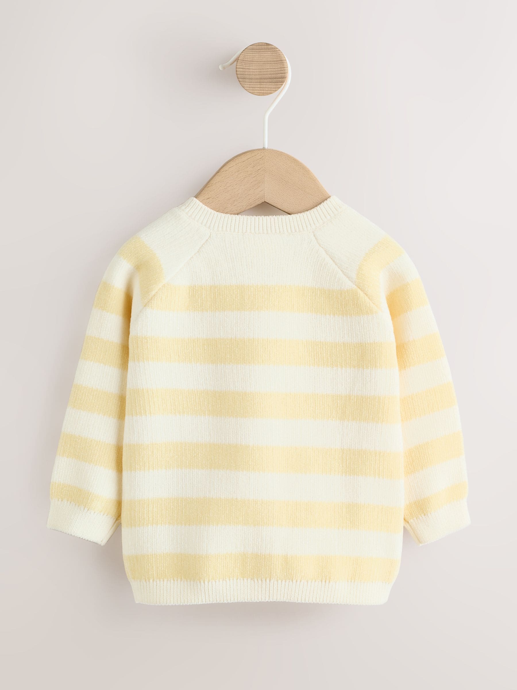 Dsiney Kidz - Yellow Chenille Striped Baby Button Through Cardigan image 2