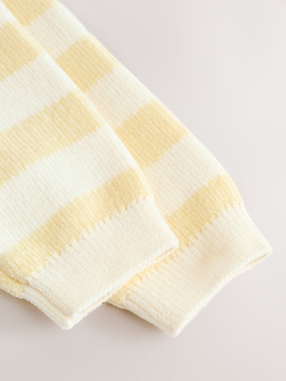 Dsiney Kidz - Yellow Chenille Striped Baby Button Through Cardigan image 3