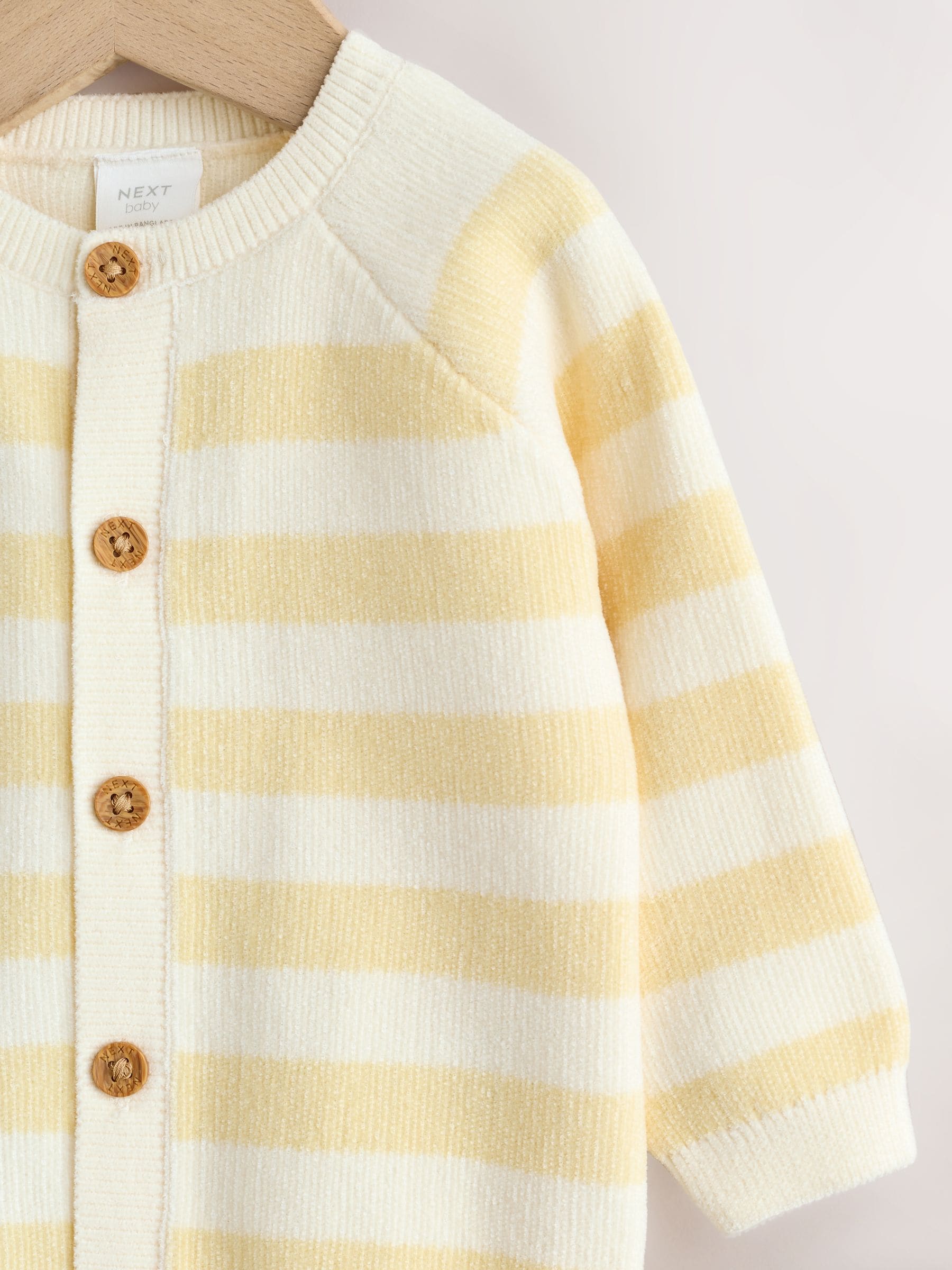 Dsiney Kidz - Yellow Chenille Striped Baby Button Through Cardigan image 4