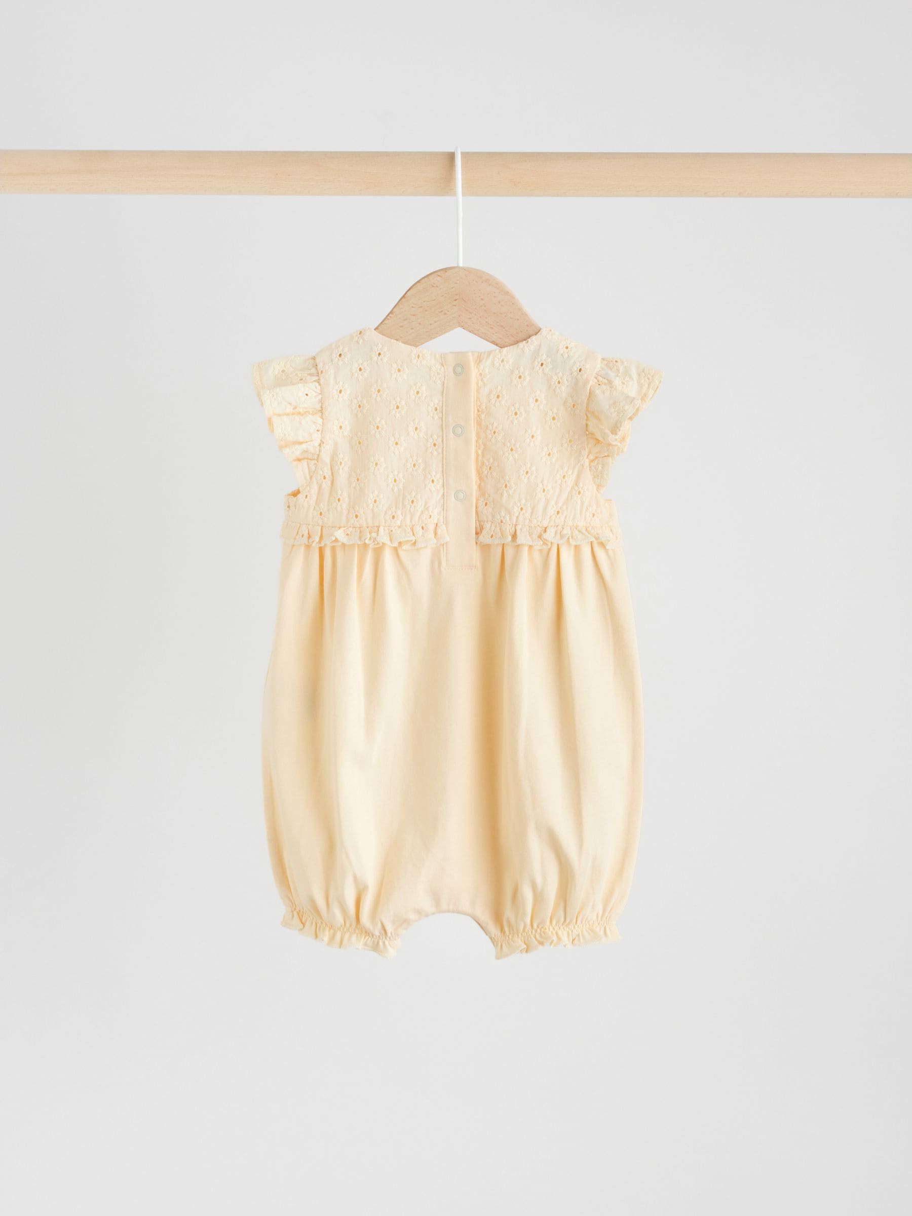 Tonal Pink Broderie 3 Pack Baby Rompers image 6
