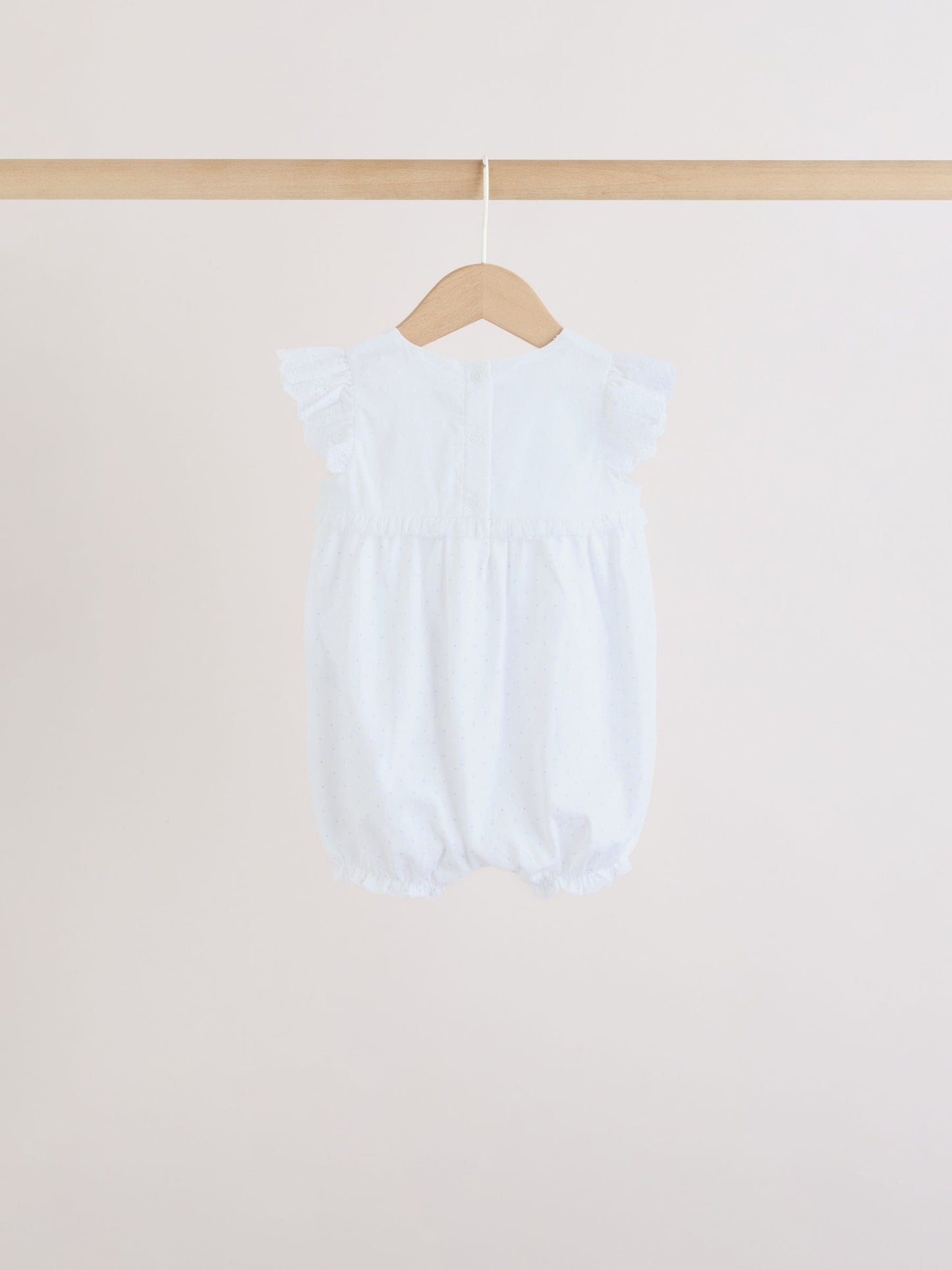 Purple and White Floral Broderie Broderie 3 Pack Baby Rompers image 6