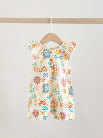 Natural Scandi Printed Jersey Baby Rompers 2 Pack image 3