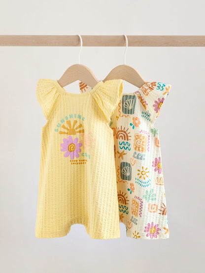 Natural Scandi Printed Jersey Baby Rompers 2 Pack image 4