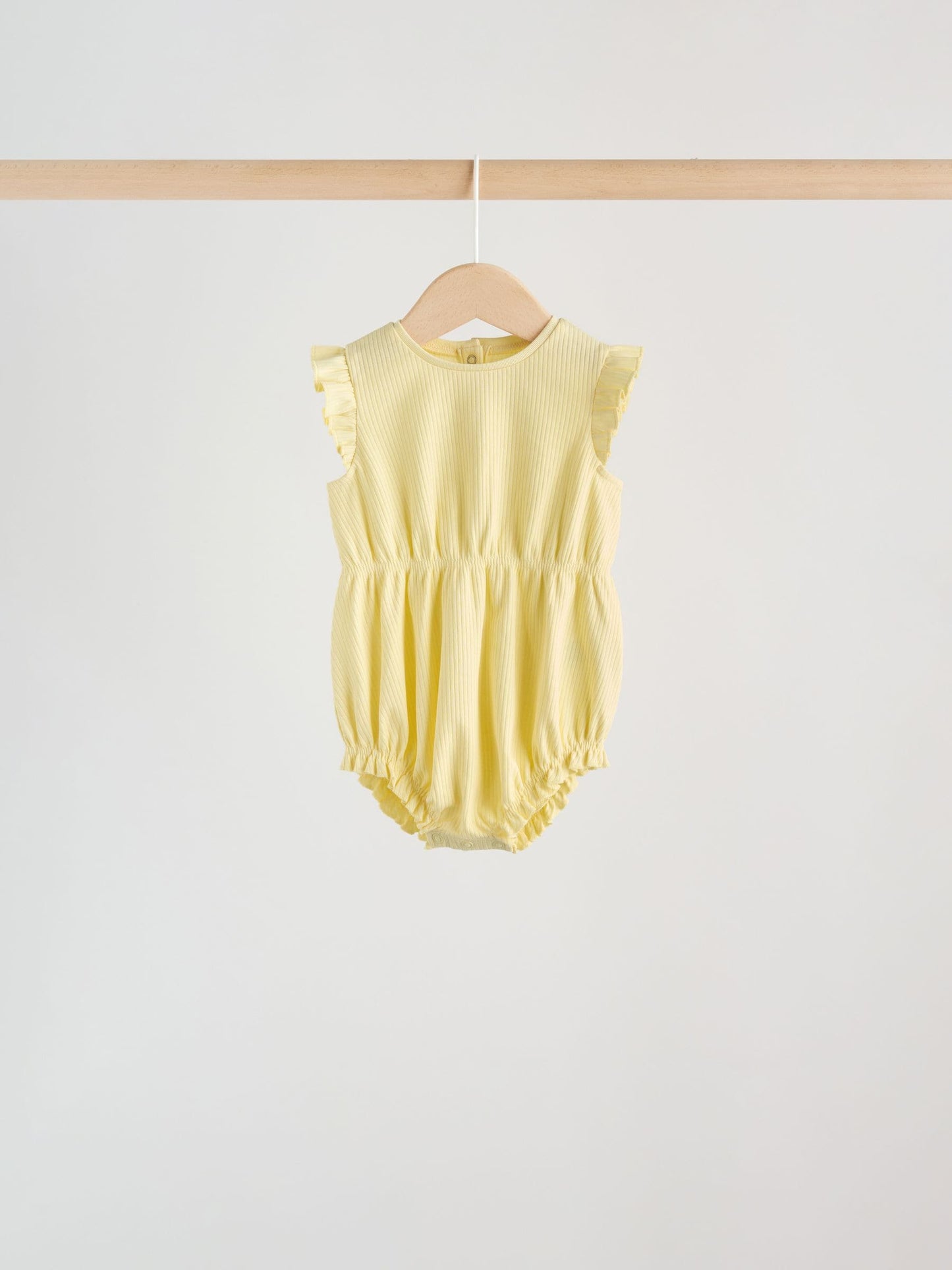 Multi Pastel Stripe Frill Shoulder Baby Rompers 4 Pack image 6