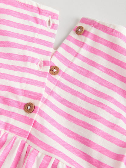 Multi Bright Colour Stripe Baby Rompers 3 Pack image 3