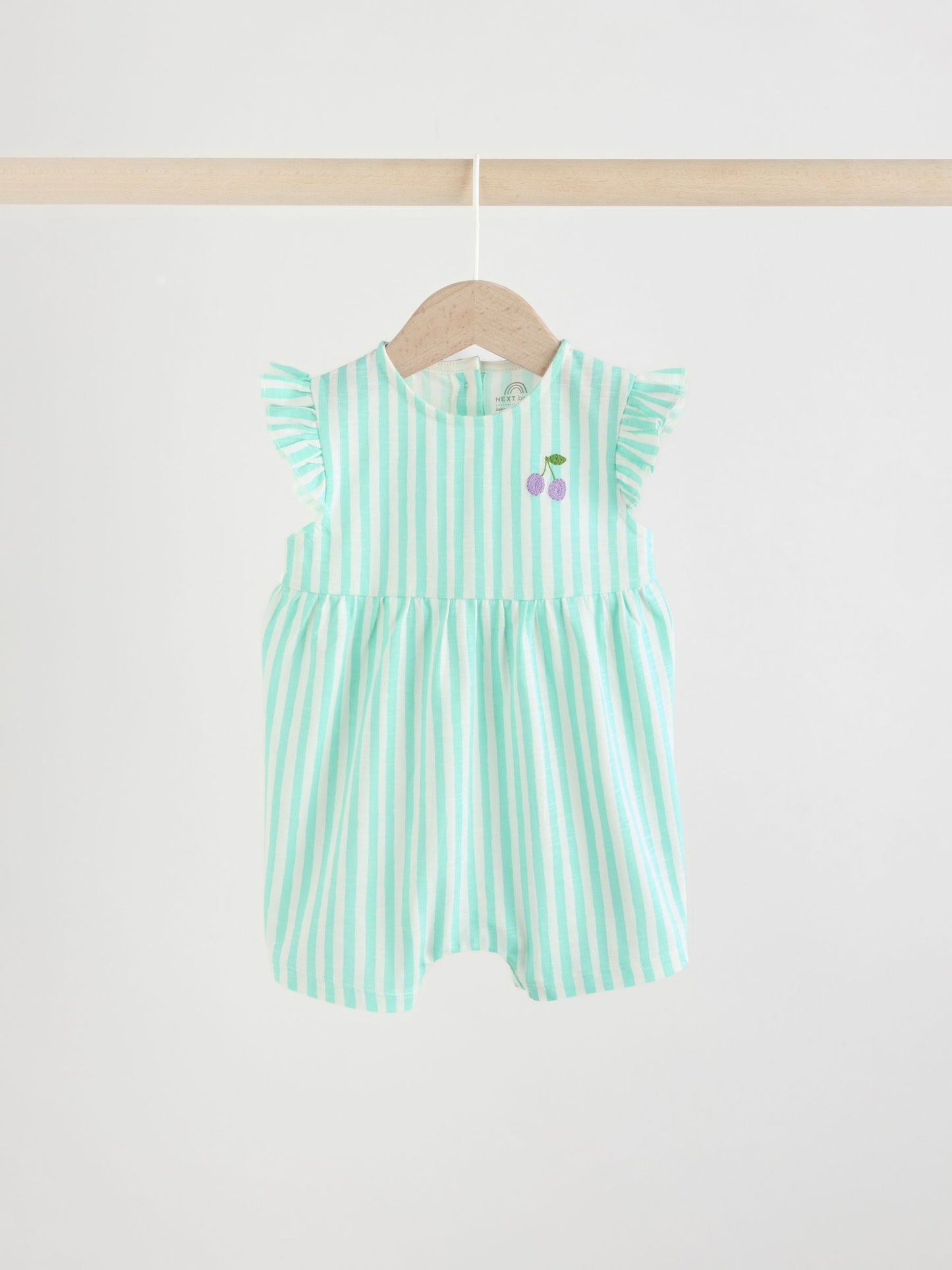 Multi Bright Colour Stripe Baby Rompers 3 Pack image 4