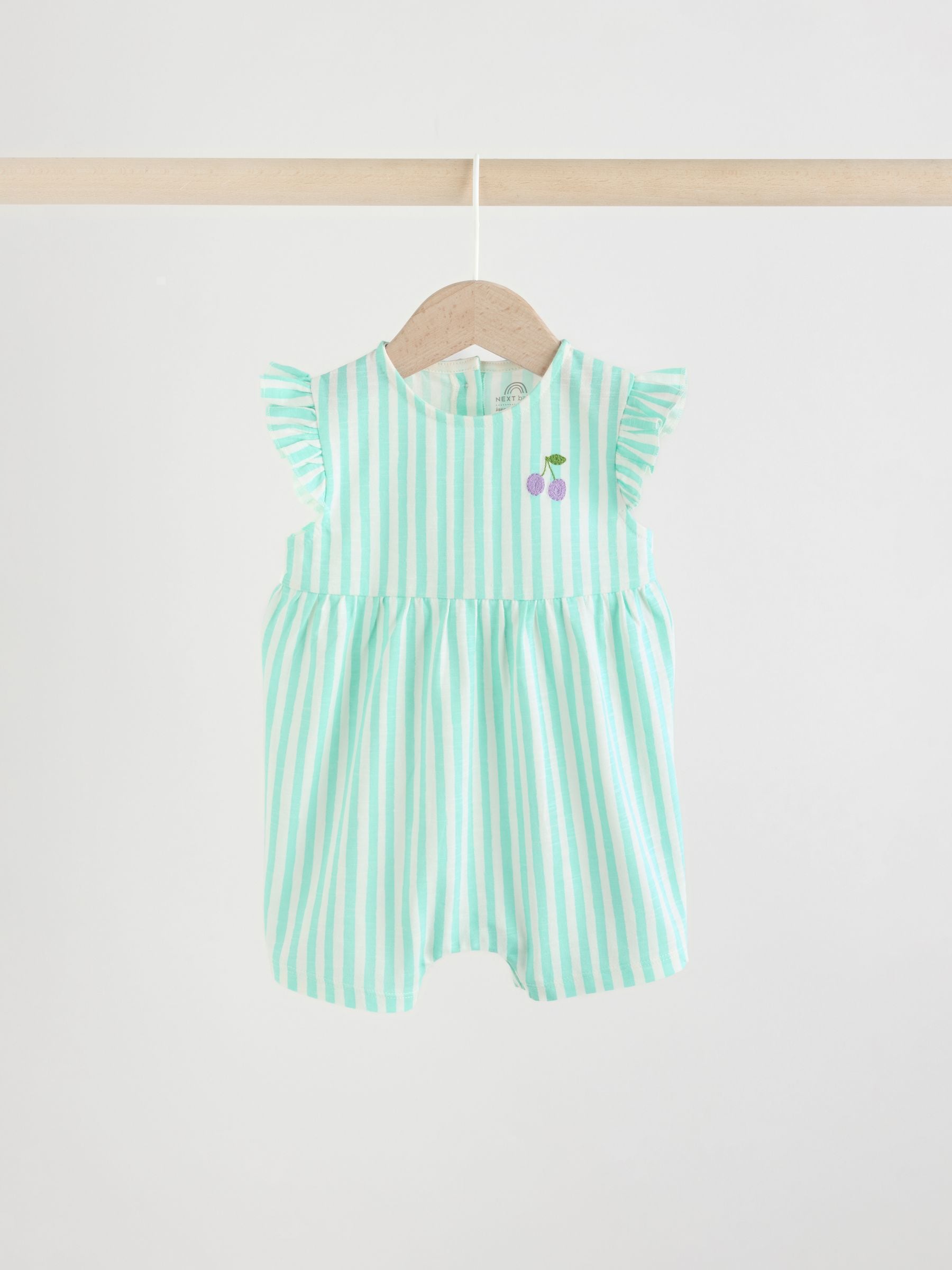 Multi Bright Colour Stripe Baby Rompers 3 Pack image 4