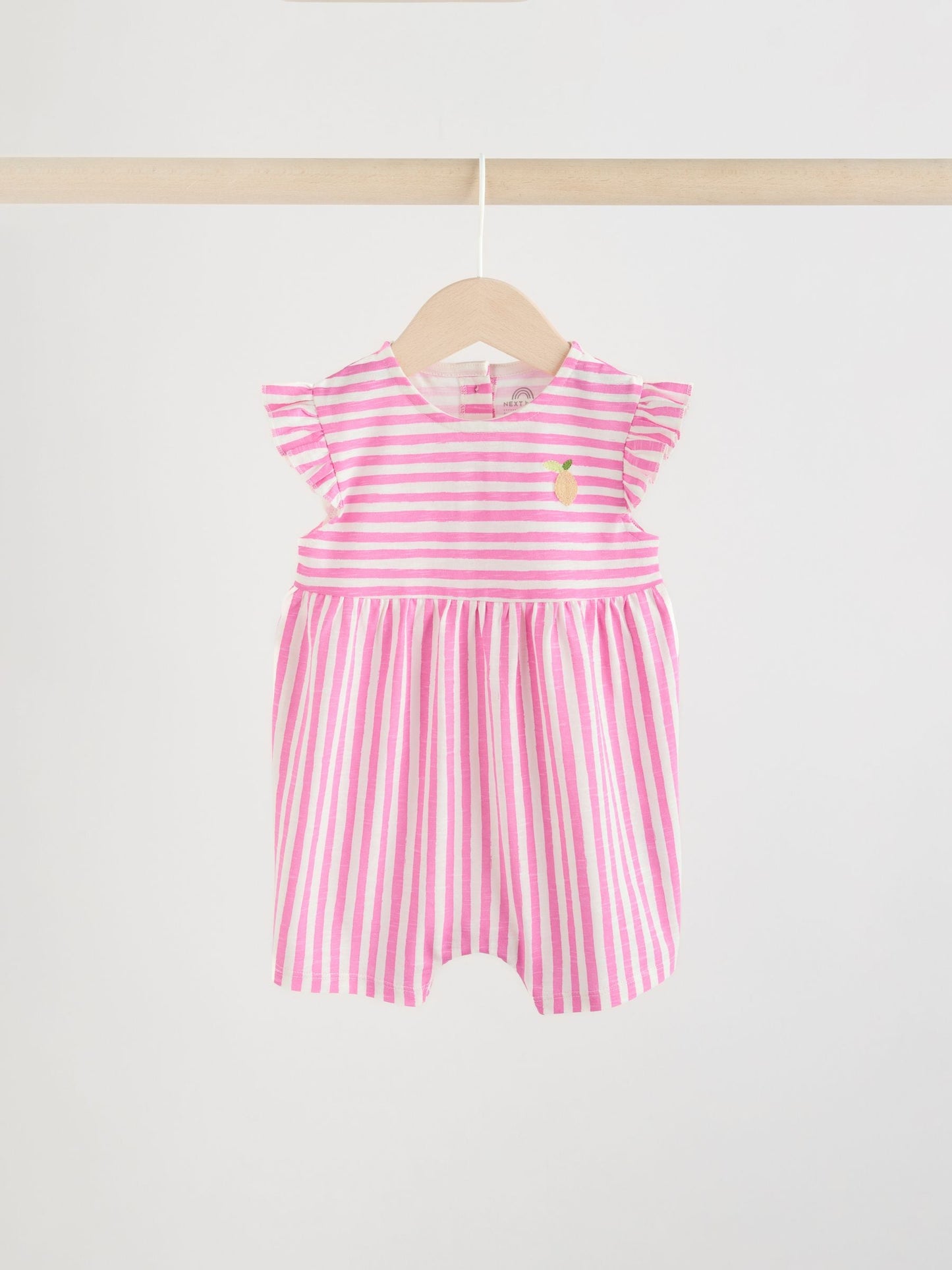 Multi Bright Colour Stripe Baby Rompers 3 Pack image 5