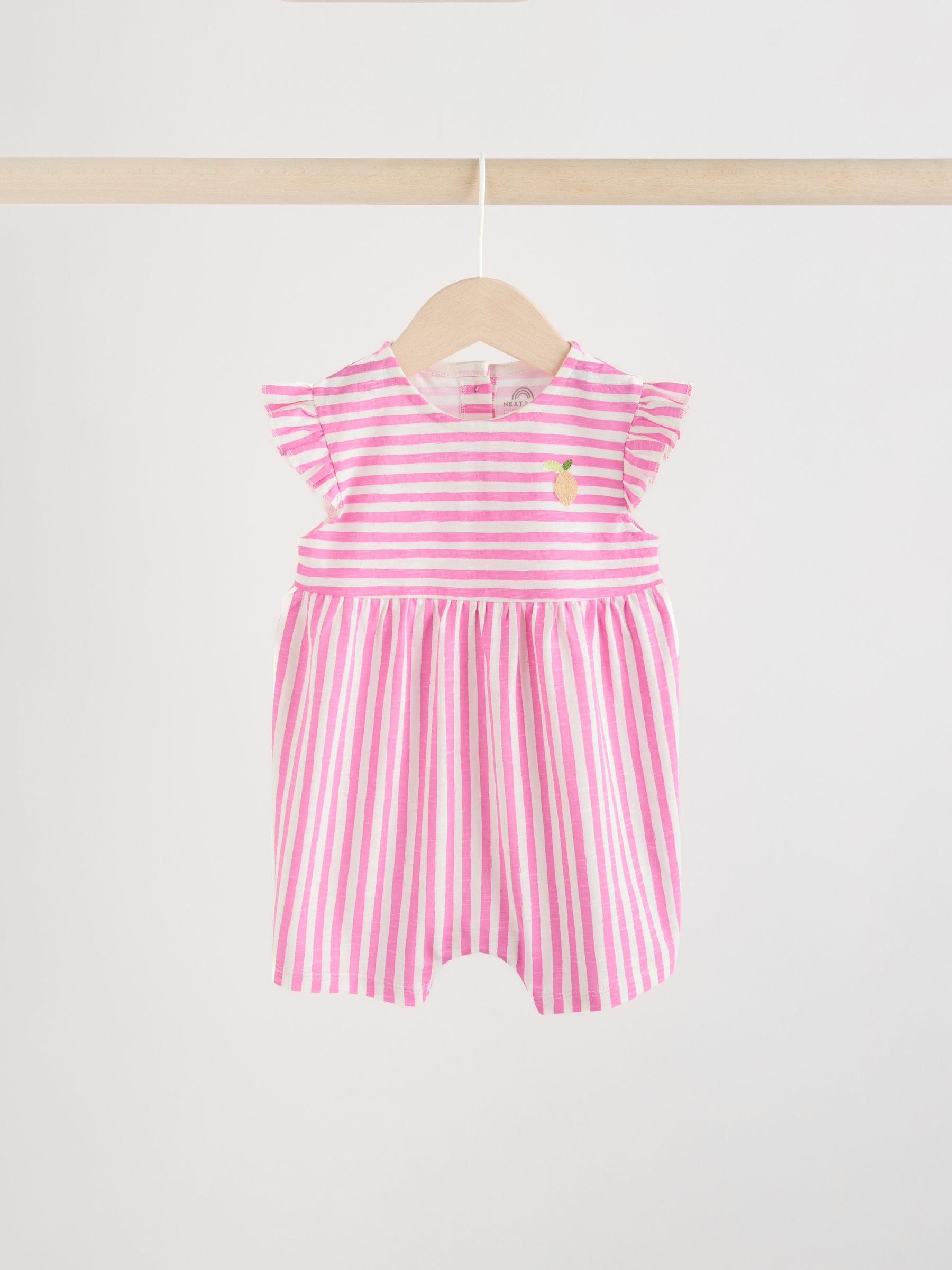 Multi Bright Colour Stripe Baby Rompers 3 Pack image 5