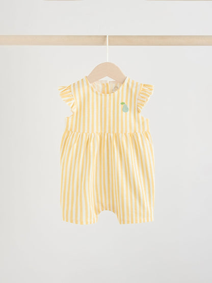 Multi Bright Colour Stripe Baby Rompers 3 Pack image 6
