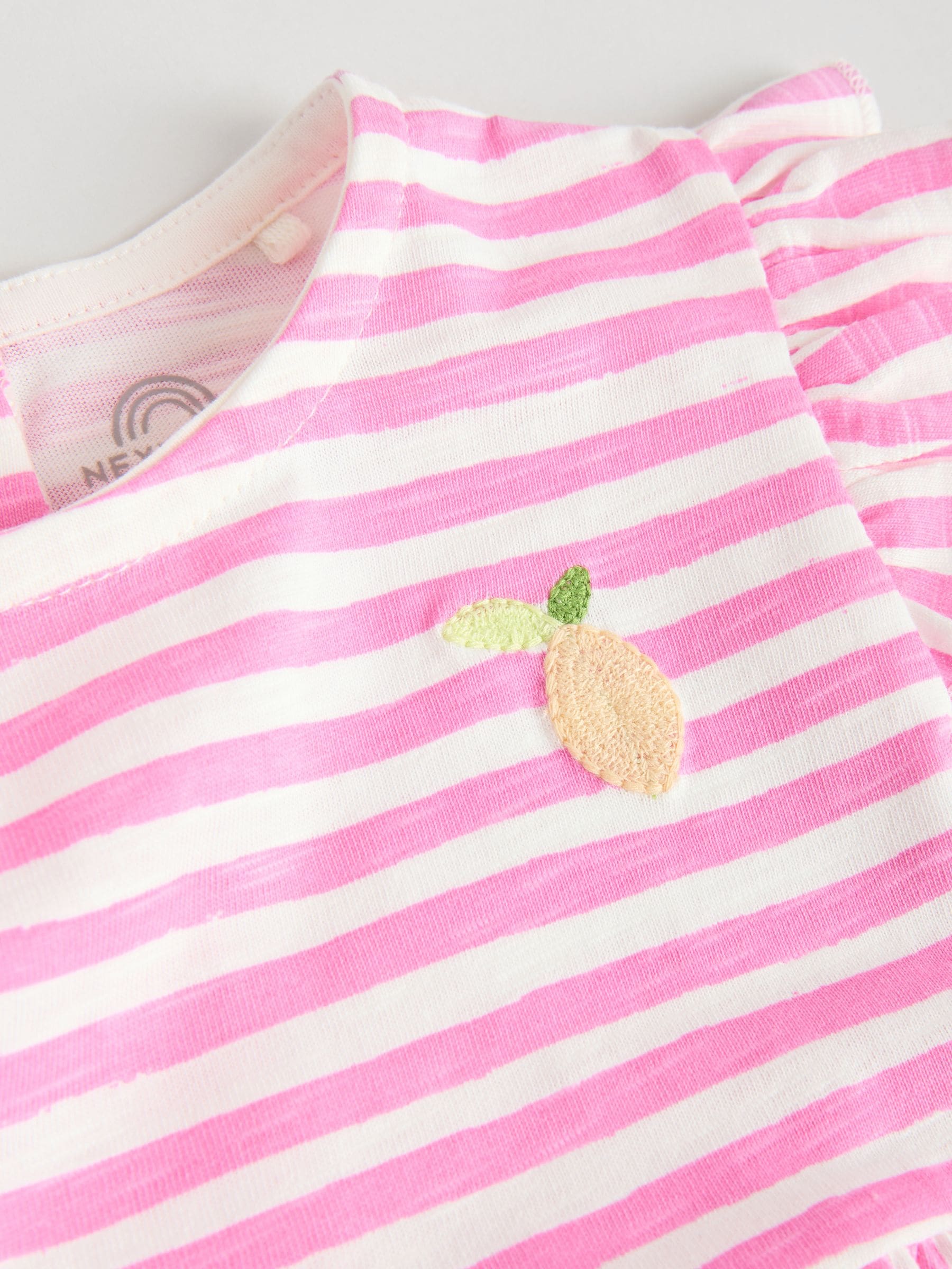 Multi Bright Colour Stripe Baby Rompers 3 Pack image 9