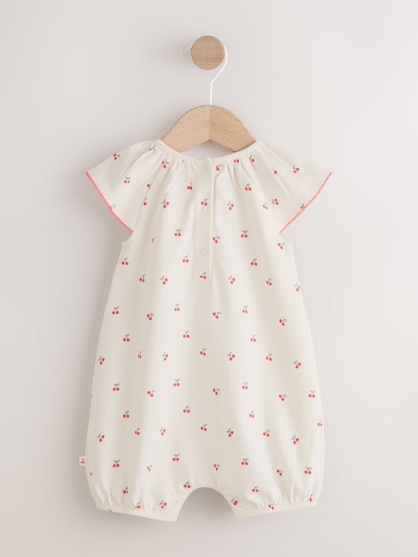 White Cherry Embroidered I love my Mummy Jersey Baby Romper image 6