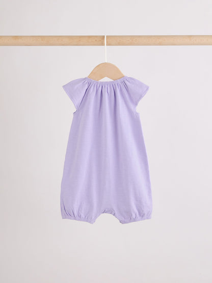 Multi Bright Floral Jersey Baby Rompers 4 Pack image 4