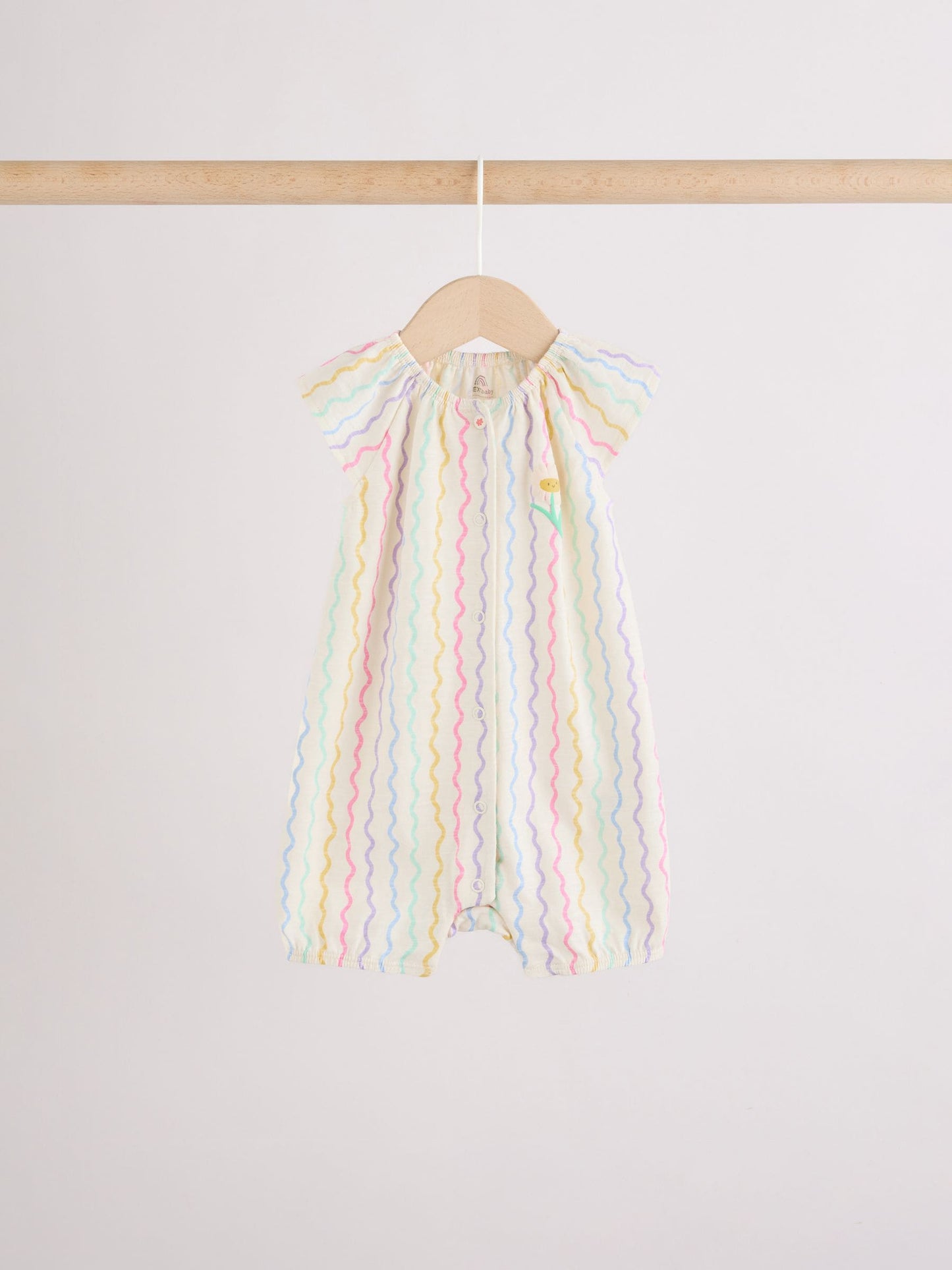 Multi Bright Floral Jersey Baby Rompers 4 Pack image 5