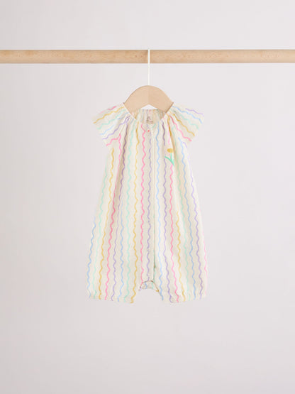 Multi Bright Floral Jersey Baby Rompers 4 Pack image 5