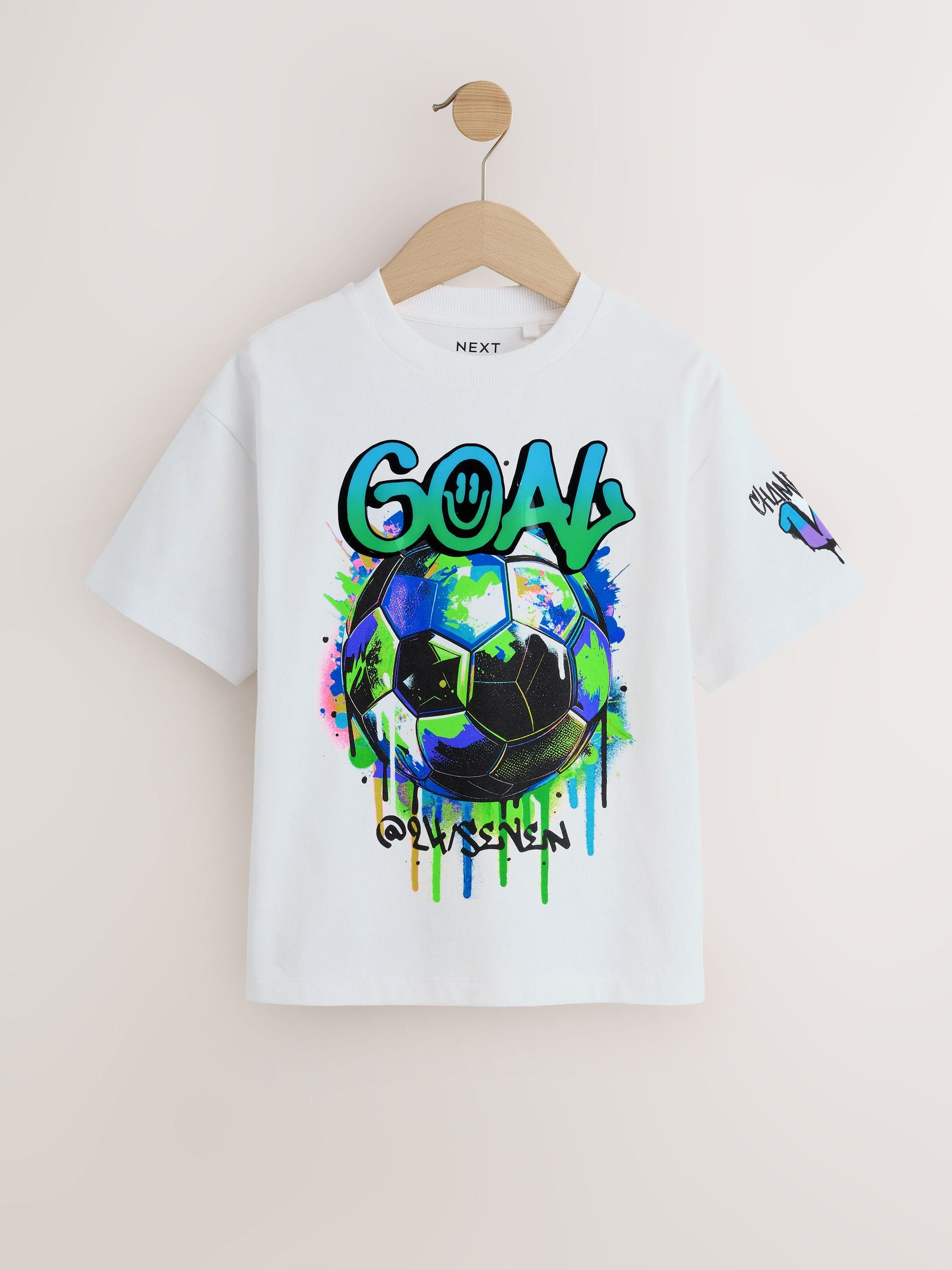 Dsiney Kidz - White Short Sleeve Graphic Football T-Shirt (3-16yrs) image 1