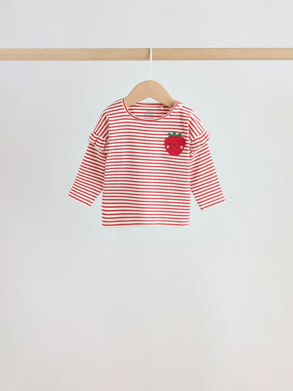 Red Strawberry Long Sleeve Top And Leggings Set 6 Piece (0mths-3yrs) image 3