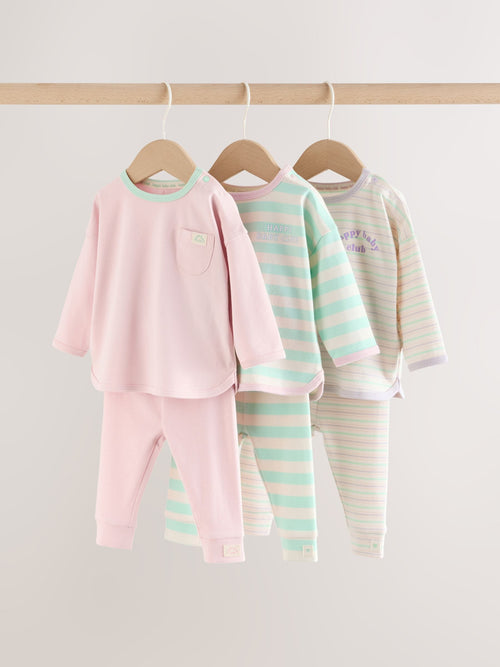 Pink Stripe Long Sleeve Top And Leggings Set 6 Piece (0mths-3yrs) image 1