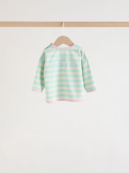 Pink Stripe Long Sleeve Top And Leggings Set 6 Piece (0mths-3yrs) image 4