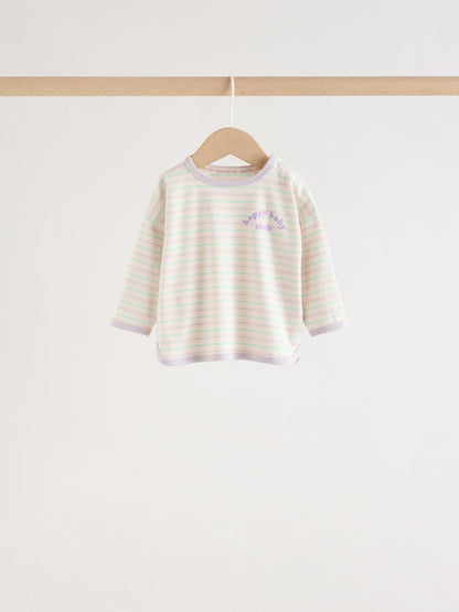 Pink Stripe Long Sleeve Top And Leggings Set 6 Piece (0mths-3yrs) image 6