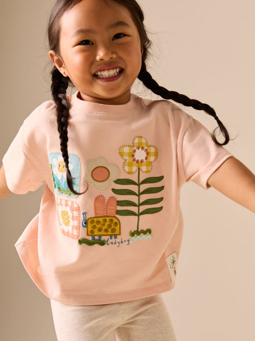 Pink Flowers Short Sleeve T-Shirt (3mths-7yrs) image 1