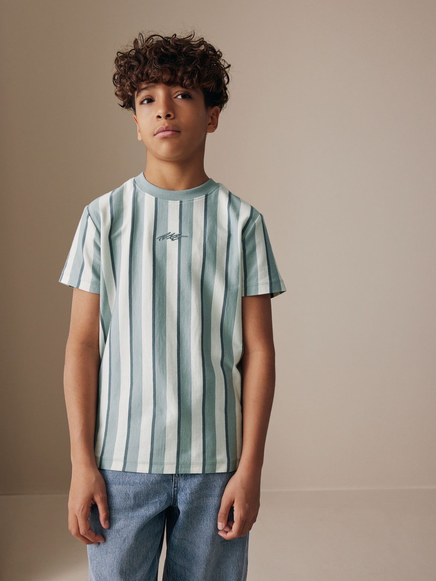 Dsiney Kidz - Mineral Stripe Regular Fit Short Sleeve Graphic Print T-Shirt (3-16yrs) image 1