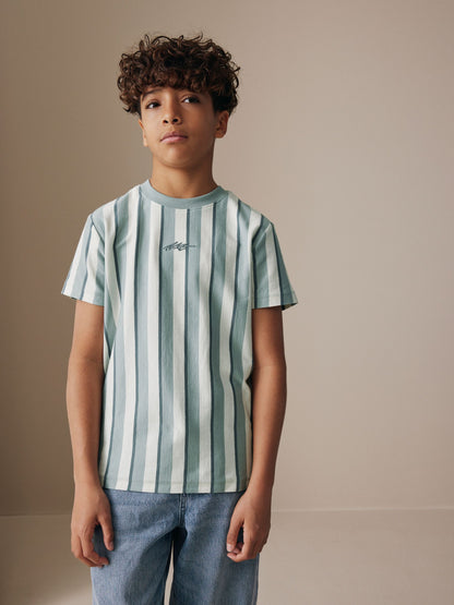 Dsiney Kidz - Mineral Stripe Regular Fit Short Sleeve Graphic Print T-Shirt (3-16yrs) image 1