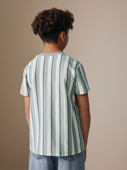 Dsiney Kidz - Mineral Stripe Regular Fit Short Sleeve Graphic Print T-Shirt (3-16yrs) image 3