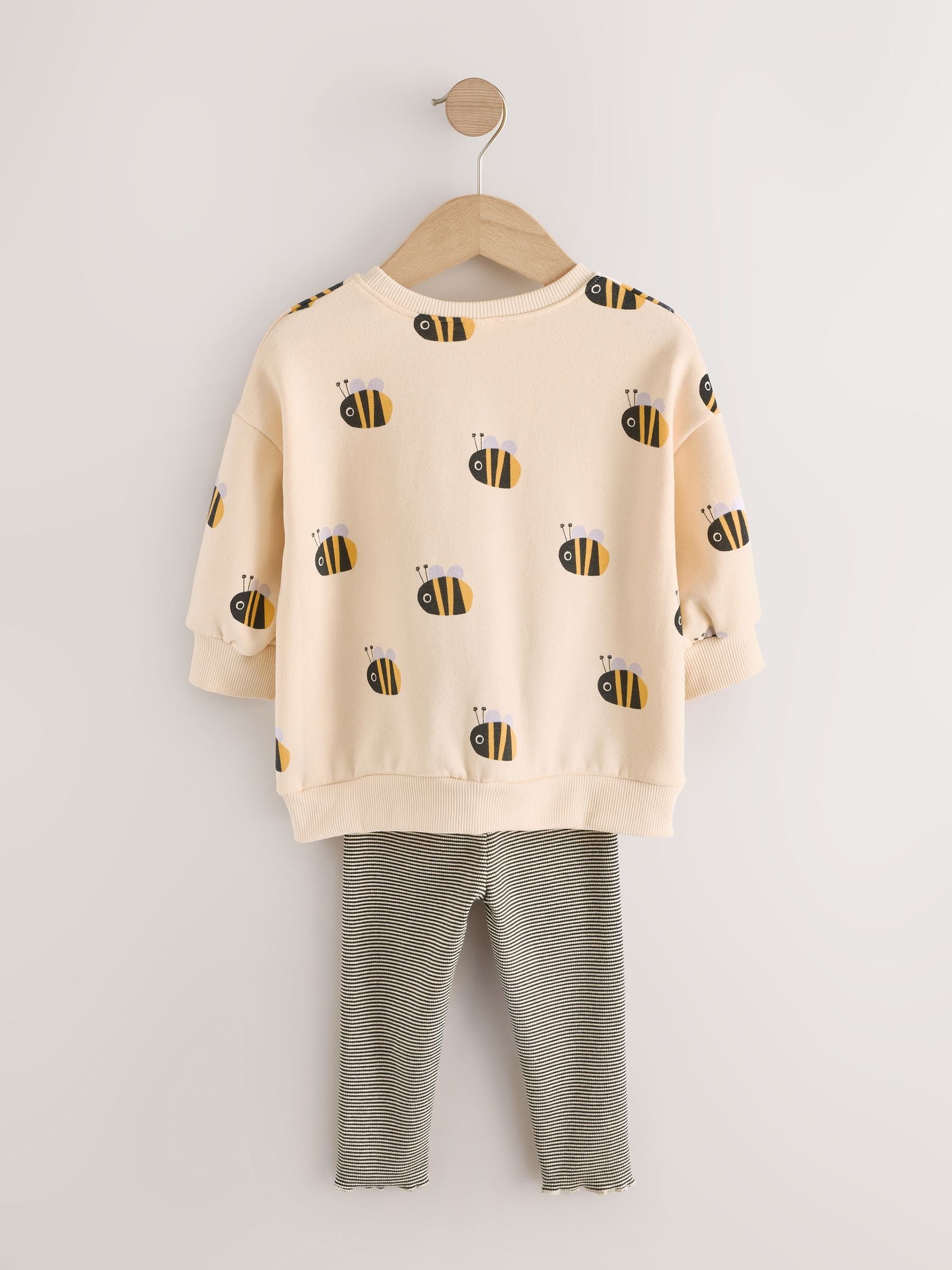 Cream Stripe Bee Sweatshirt and Leggings Set (3mths-7yrs) image 7