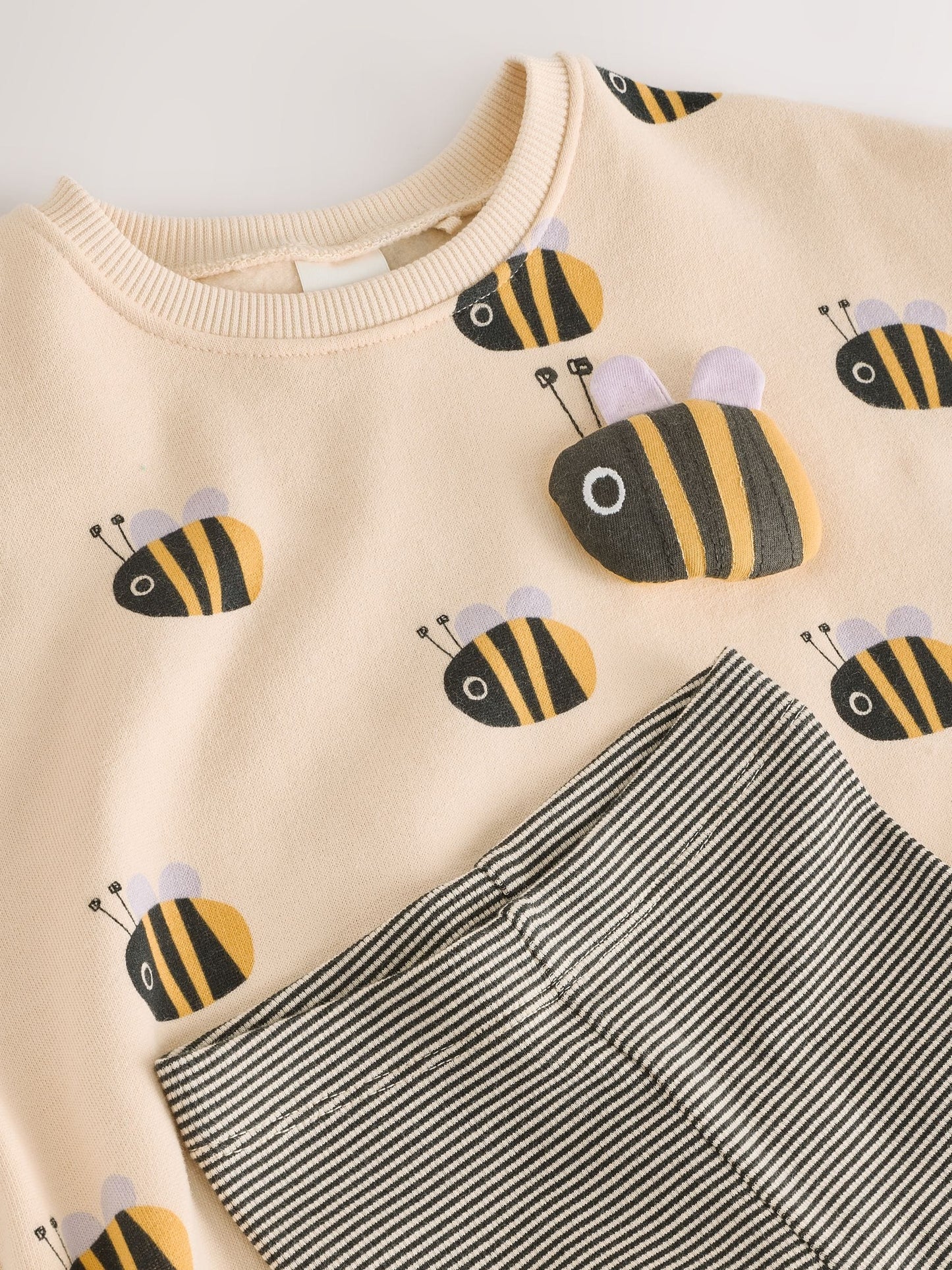 Cream Stripe Bee Sweatshirt and Leggings Set (3mths-7yrs) image 8