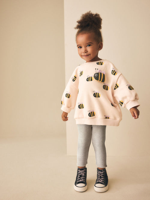 Cream Stripe Bee Sweatshirt and Leggings Set (3mths-7yrs) image 1