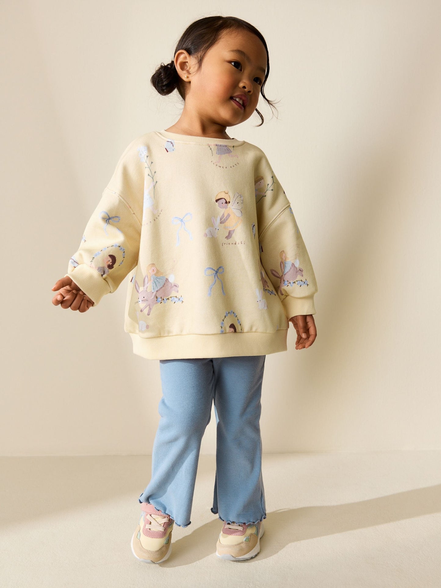 Yellow/Blue Fairy Sweatshirt & Flare Leggings Set (3mths-7yrs) image 1
