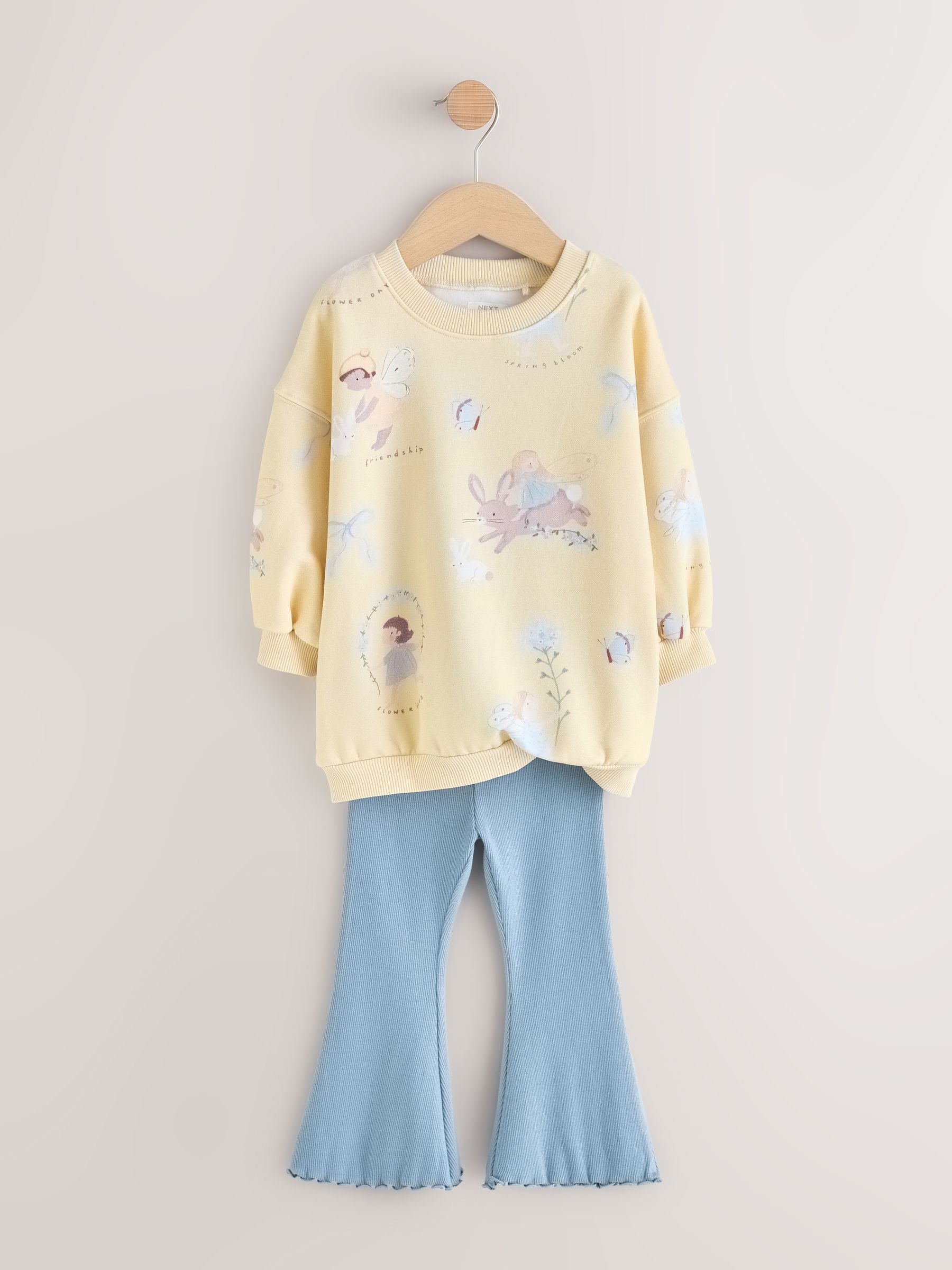 Yellow/Blue Fairy Sweatshirt & Flare Leggings Set (3mths-7yrs) image 6