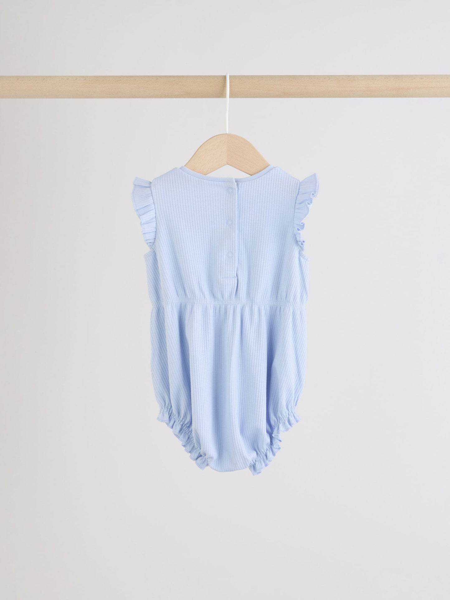 Blue Strawberry Frill Shoulder Baby Rompers 4 Pack image 7
