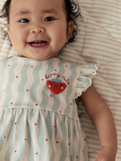 Red Strawberry Printed Baby Rompers 3 Pack image 4
