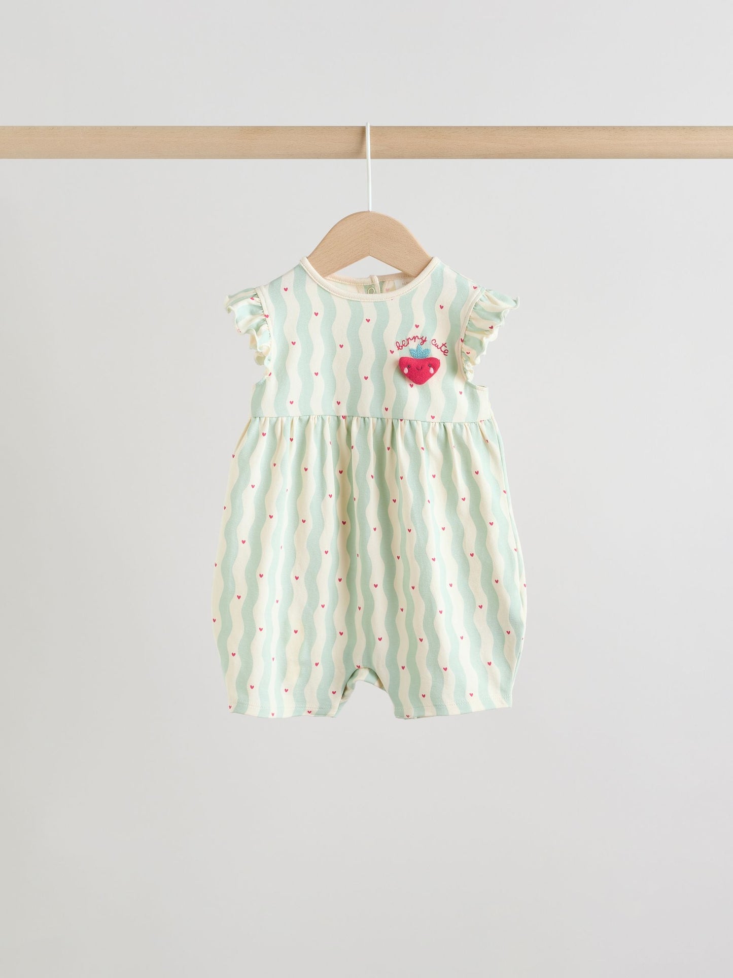 Red Strawberry Printed Baby Rompers 3 Pack image 6