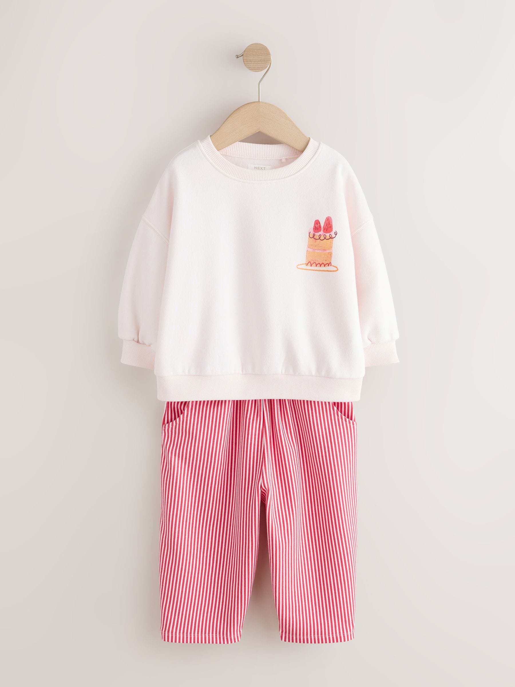 Pink Cake Sweatshirt and Barrel Leg Joggers Set (3mths-7yrs) image 3
